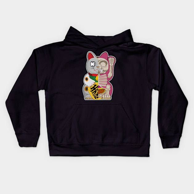 fortune cat Kids Hoodie by PaperHead